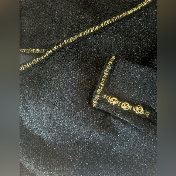 Zara asymmetrical mini dress with tweed gold threads and buttons - Picture 2 of 3